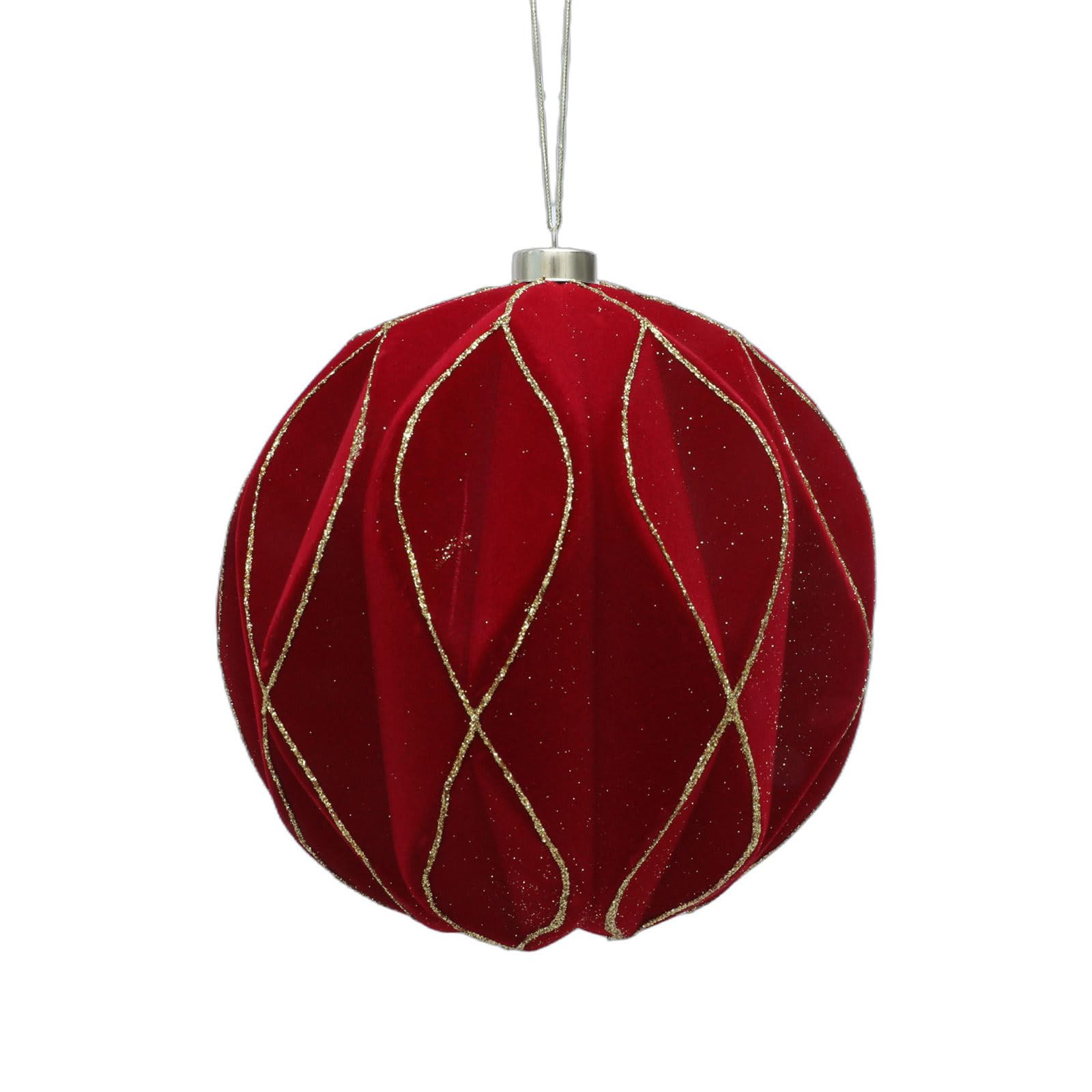 Mekalero Glittering Rhombus Print Velvety Christmas Ball Ornament Shatter Resistant Plastomer Christmas Baubles for Tree Mantels Door Decoration Constant Furlough Ornamentation
