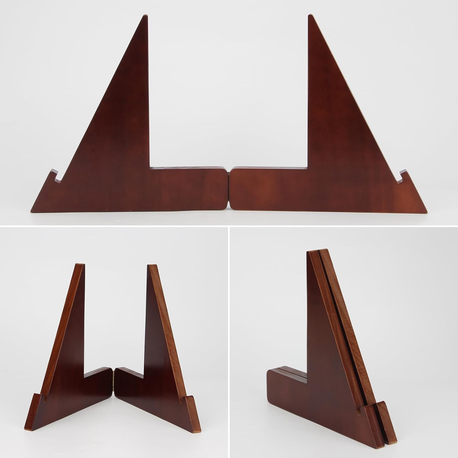 Wooden Championship Belt Display Stand, Triangle Boxing Belt Buckles Holder, Flexible Adjustment Wrestling Champion Display Holder for Sport Football Boxing Martial Corporate Award Badges