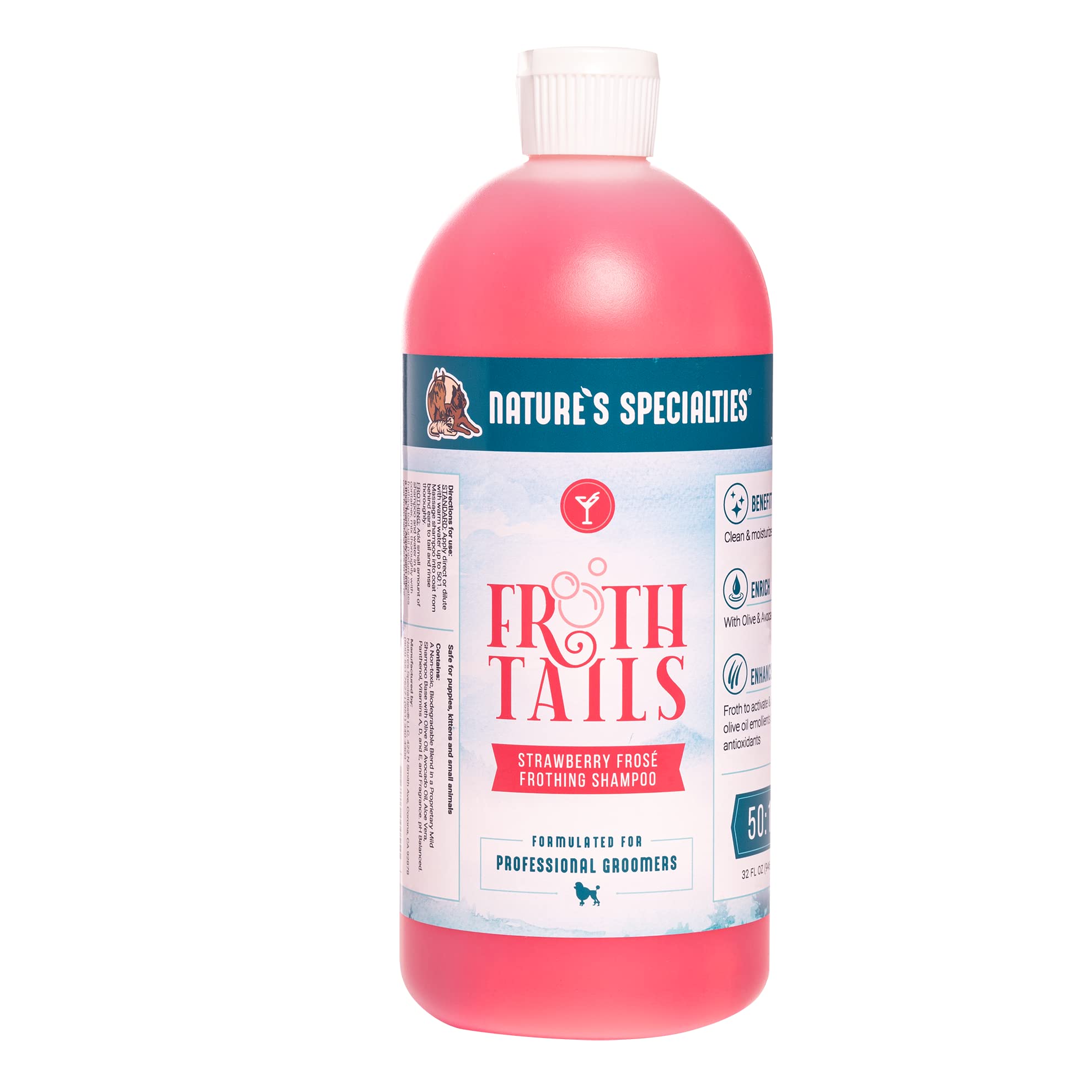 Nature's Specialties Strawberry Froth Tails Dog Shampoo - Highly Concentrated Conditioning Shampoo for Dogs & Cats - Deep Cleans & Moisturises - Long-Lasting Strawberry Fragrance, 946ml