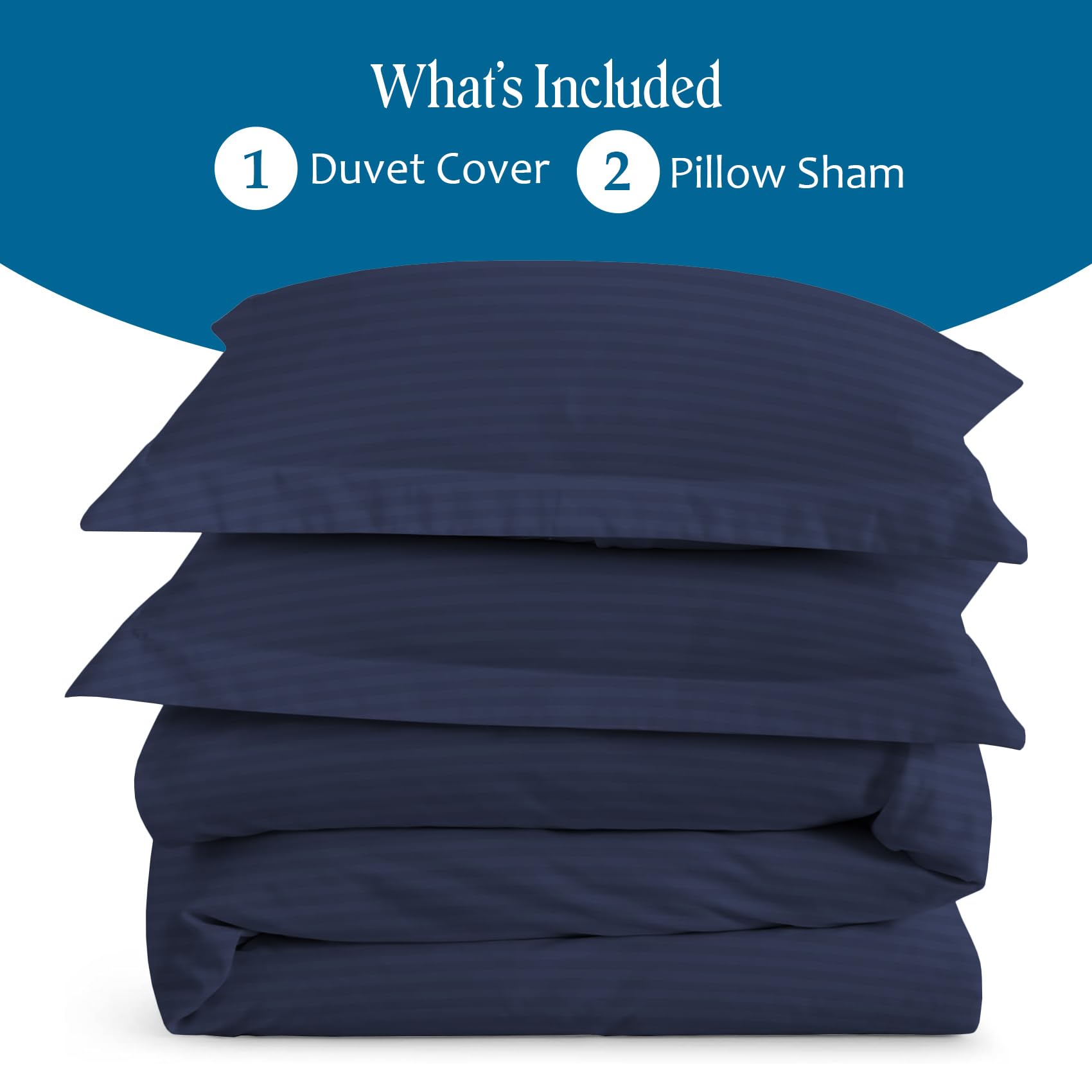 Jaycorner 1000-TC Combed Cotton Duvet Cover Set - King/Cal King 90x110, 3 Piece With Corner Ties - View #3