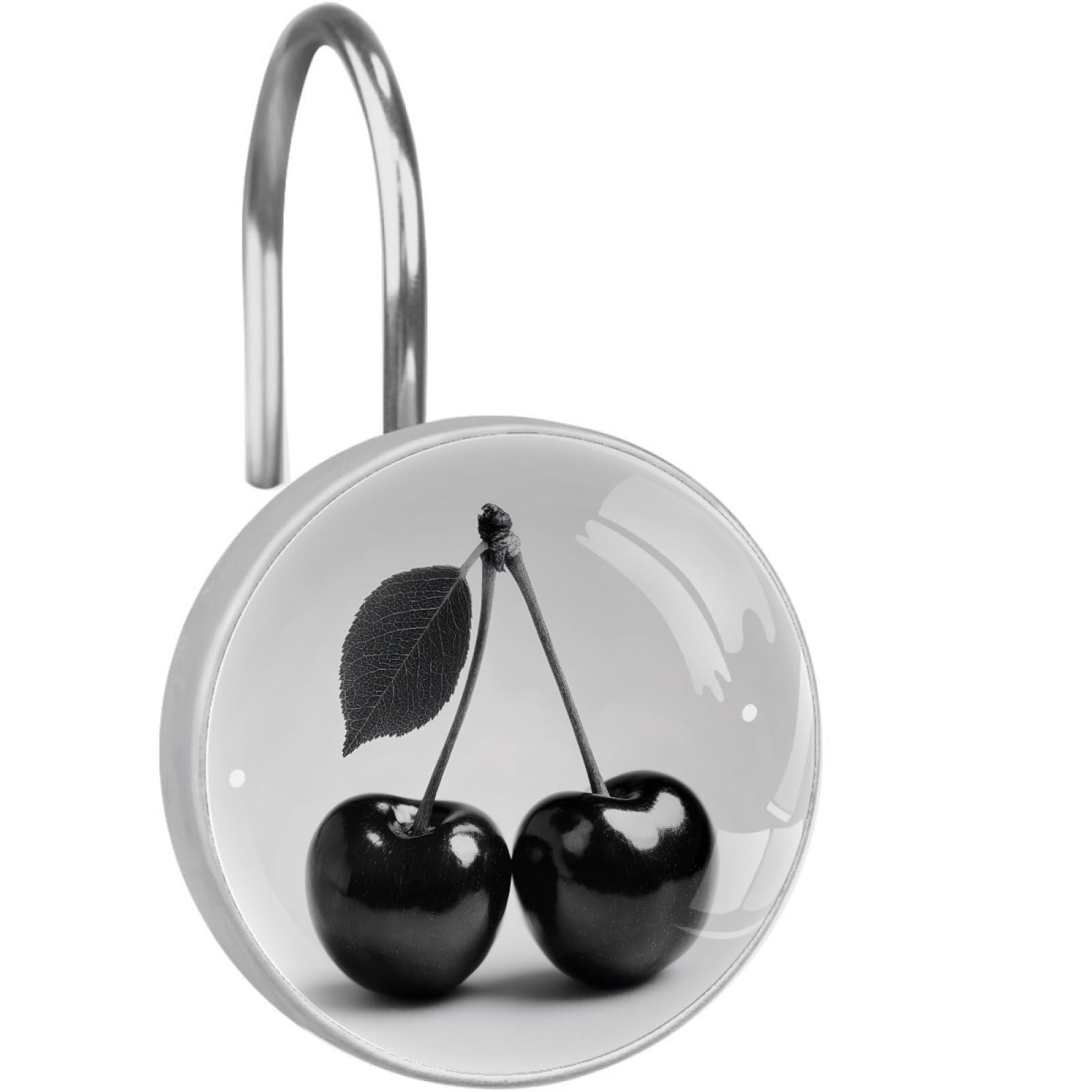 VAPOKF Shower Curtain Hooks, 12PCS Cherry Shower Curtain Hook for Bathroom Decors Home Bedroom