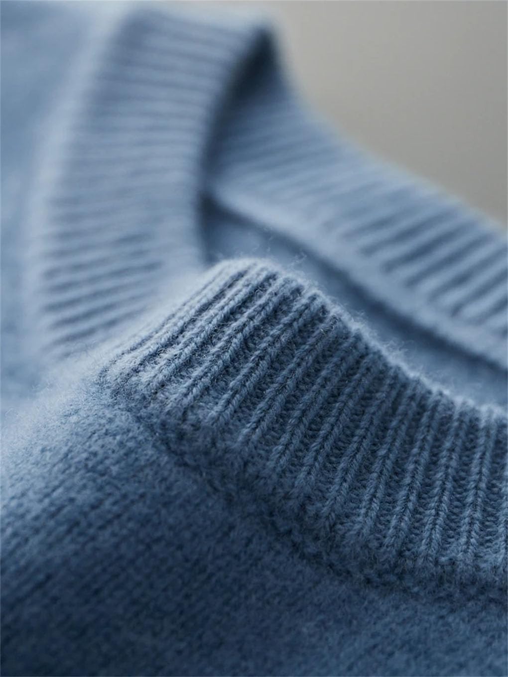 Męski sweter z długim rękawem ciepły okrągły dekolt miękka dzianina casual pulower sweter topy