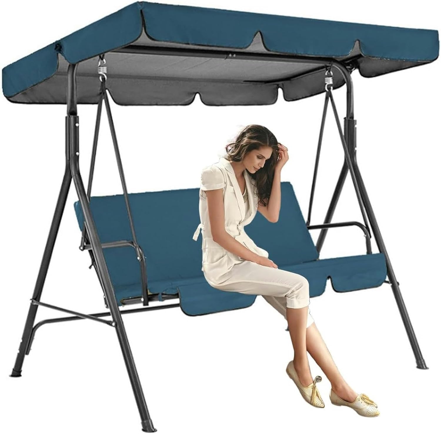 Swing Canopy Replacement,Waterproof Porch Swing Canopy Replacement | Outdoor Garden Swing Seat Sun Shade Cover | Durable Patio Hammock Canopy Awning