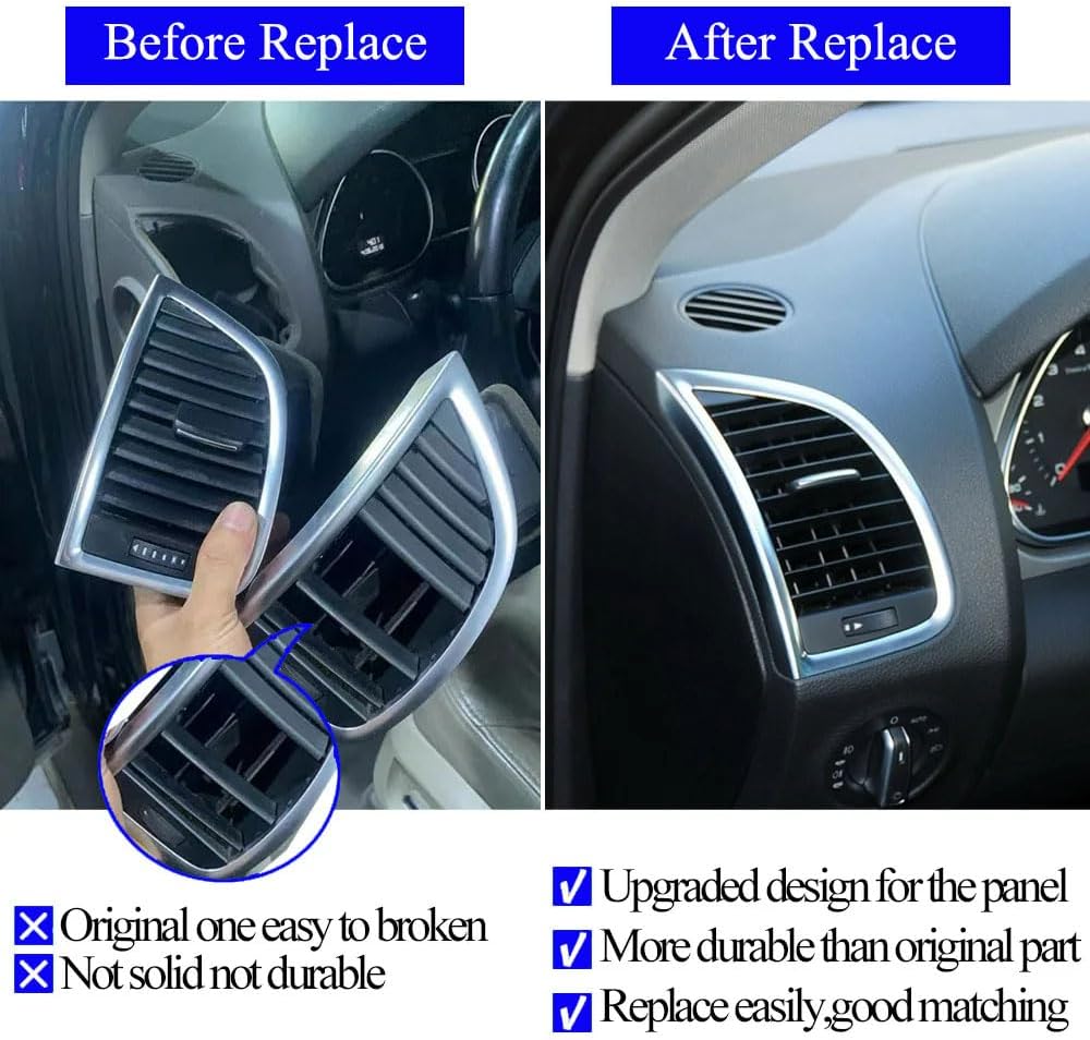 Dashboard Front Air Vent Outlet Cover, Air Conditioning Grille AC Vent Cover Panel Trim Replacement For Audi Q7 2006-2015 (Left)