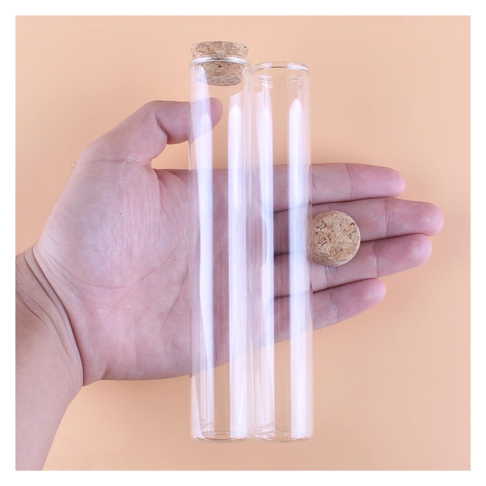 MENGKE 50 Tubos De Ensayo De 22 Mm De Diámetro Con Tapón De Corcho, Botellas De Vidrio, Terrarios, Frascos De Vidrio, Viales, Manualidades For Bodas, Recuerdos.(30ml-22x120mm)