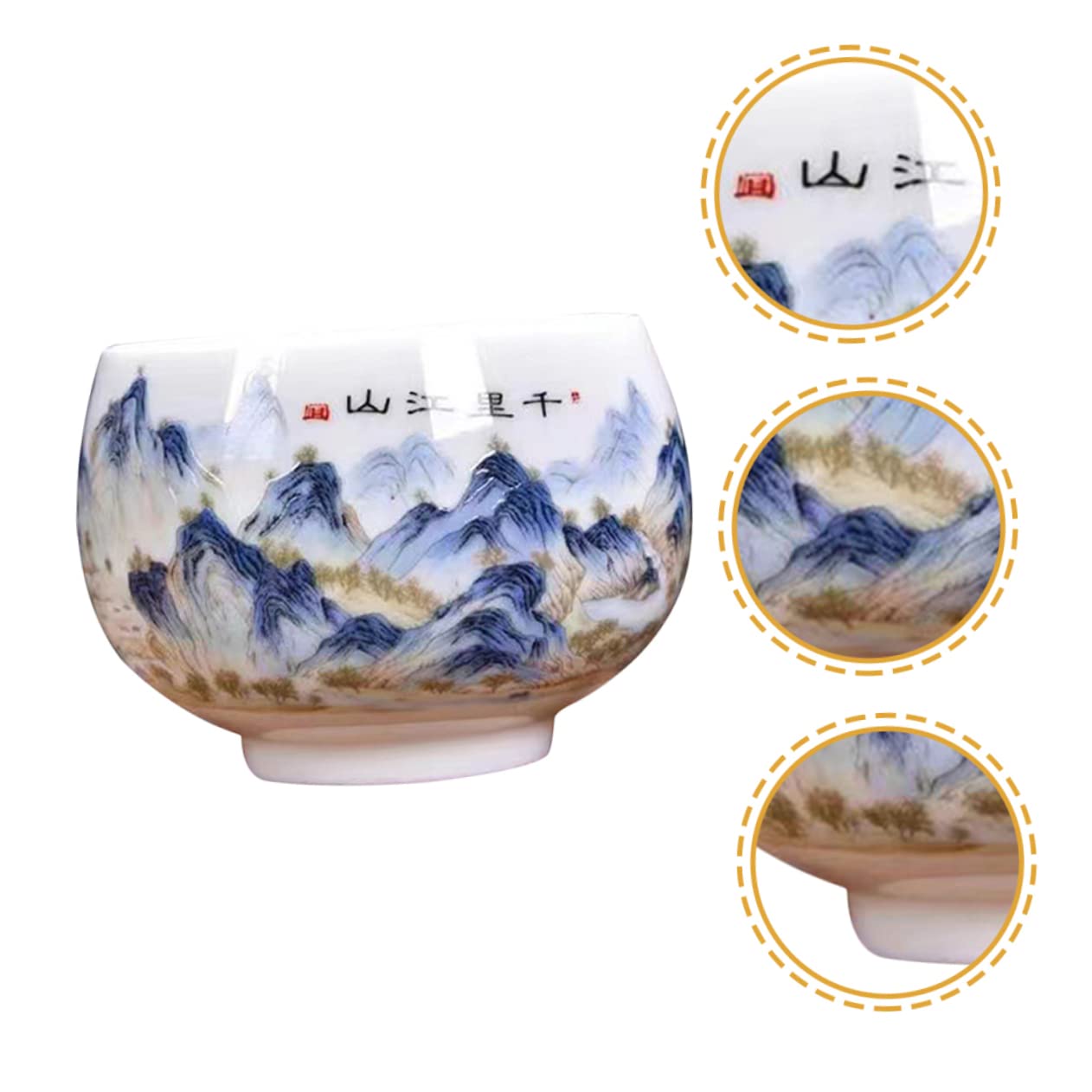 Taza de Cerámica para Té de Estilo Tradicional Diseño Pintado a Mano, Multiuso y Decorativa Adecuado para Casa o Casa de Té