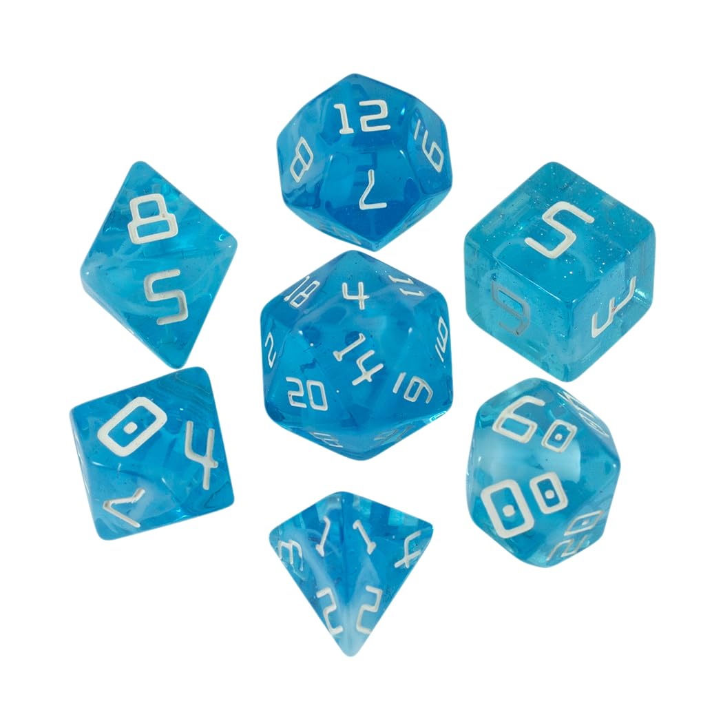 Starfarer Sci-Fi RPG Dice - 'Andromeda' - Blue with White Swirls