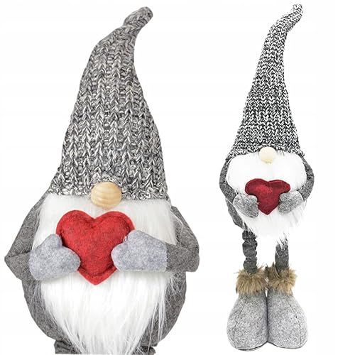 ZOLTA Weihnachtswichtel auf der Fensterbank - Wichtel Figuren XL - Weihnachten Deko Perfekt für das Wohnzimmer und das Schlafzimmer - Weihnachten Deko - Höhe 52 cm - Dunkelgrau Cover