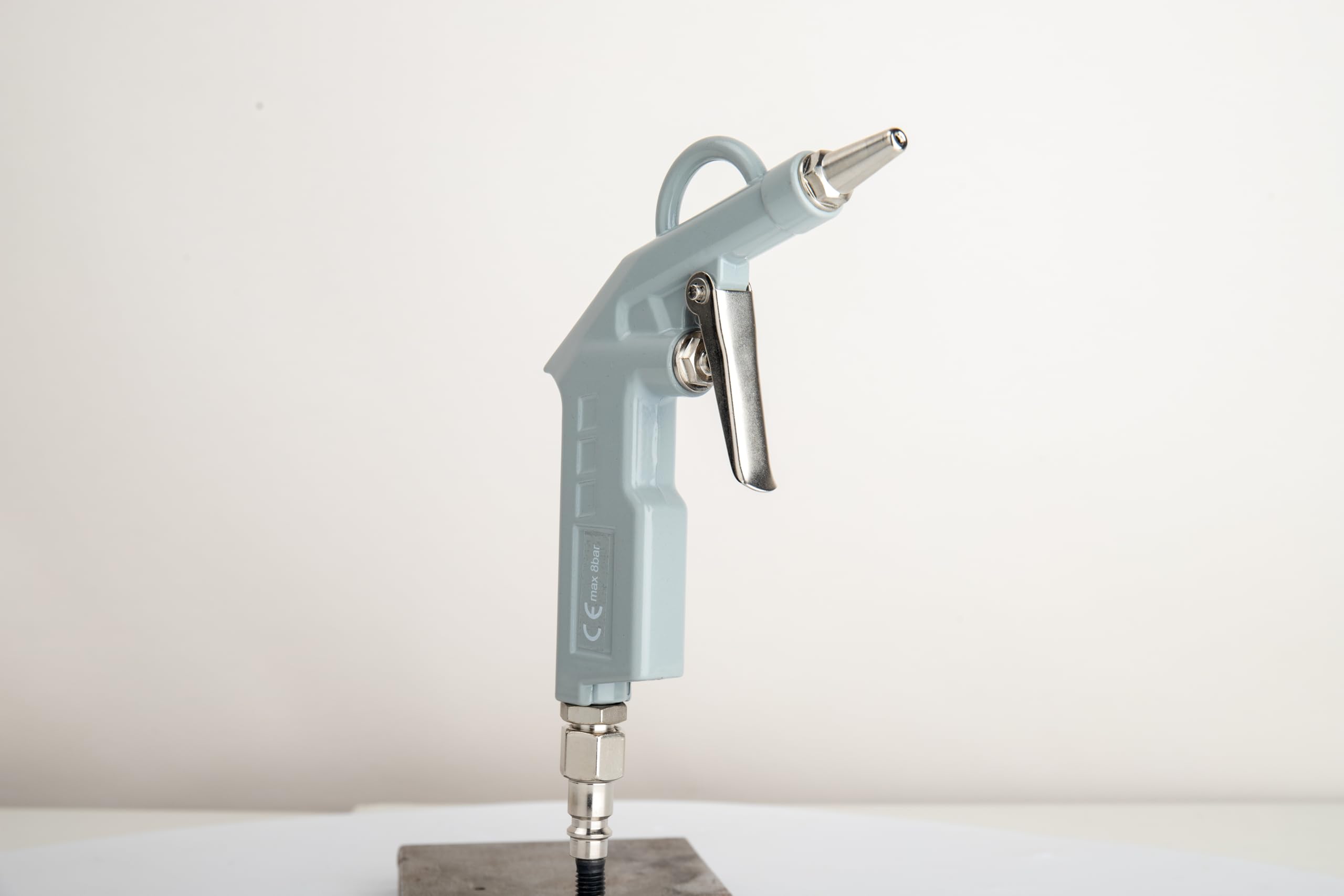 ABAC Pistola di Soffiaggio ad Aria Compressa G-502 PLUS, con Ugelli Multipli (25, 100 e 200 mm) per varie applicazioni, raccordo universale e raccordo a resca, Pressione Max 8 Bar, Alluminio