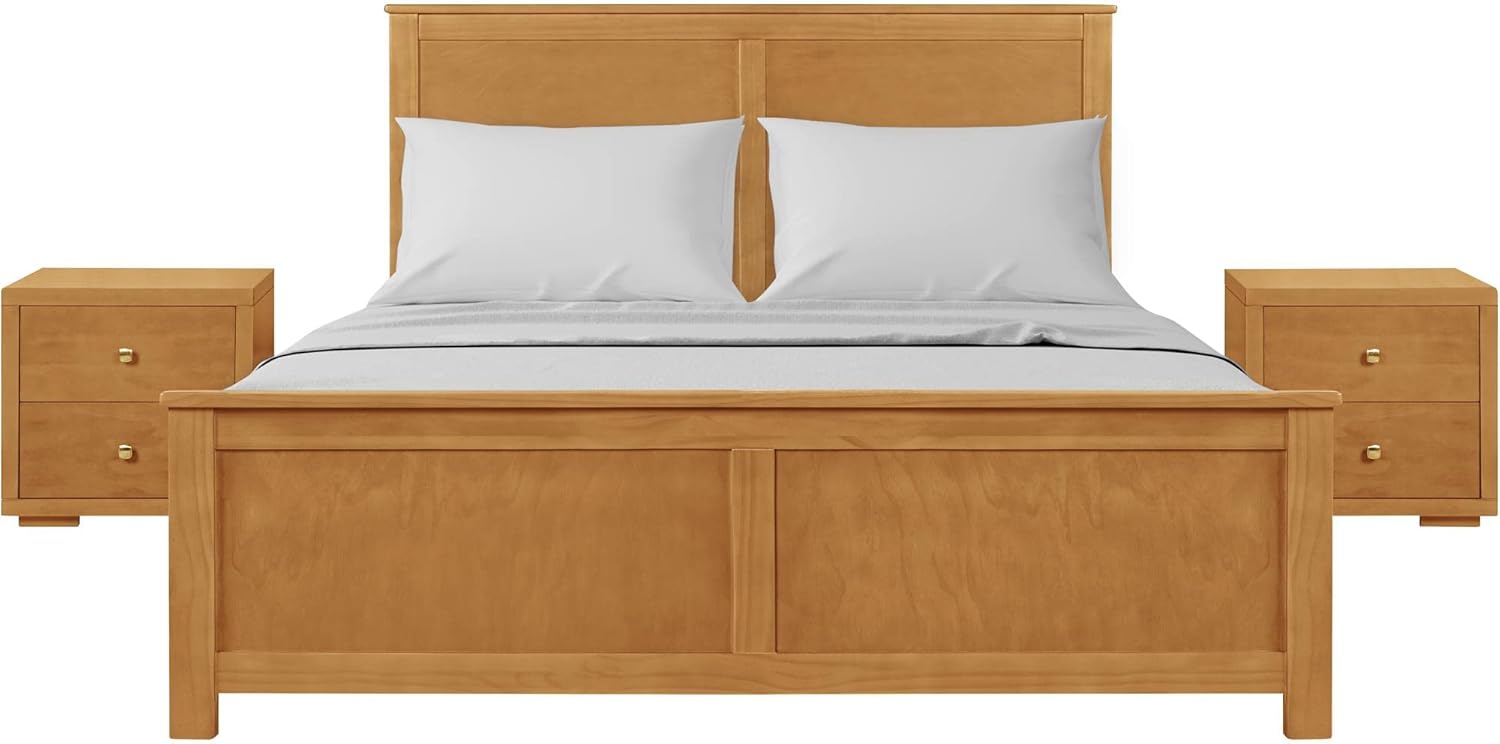 Camden Isle Winston Wooden Platform Bed with 2 Nightstands