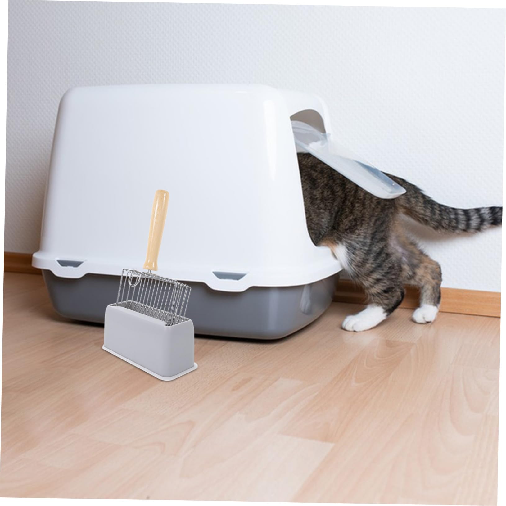 Sosoport 3 Juegos De Pala De Arena para Gatos Pala De Malla para Arena De Gatos Soporte para Pala para Gatos Pala para Arena para Gatos De Arena Soporte para Pala De Arena