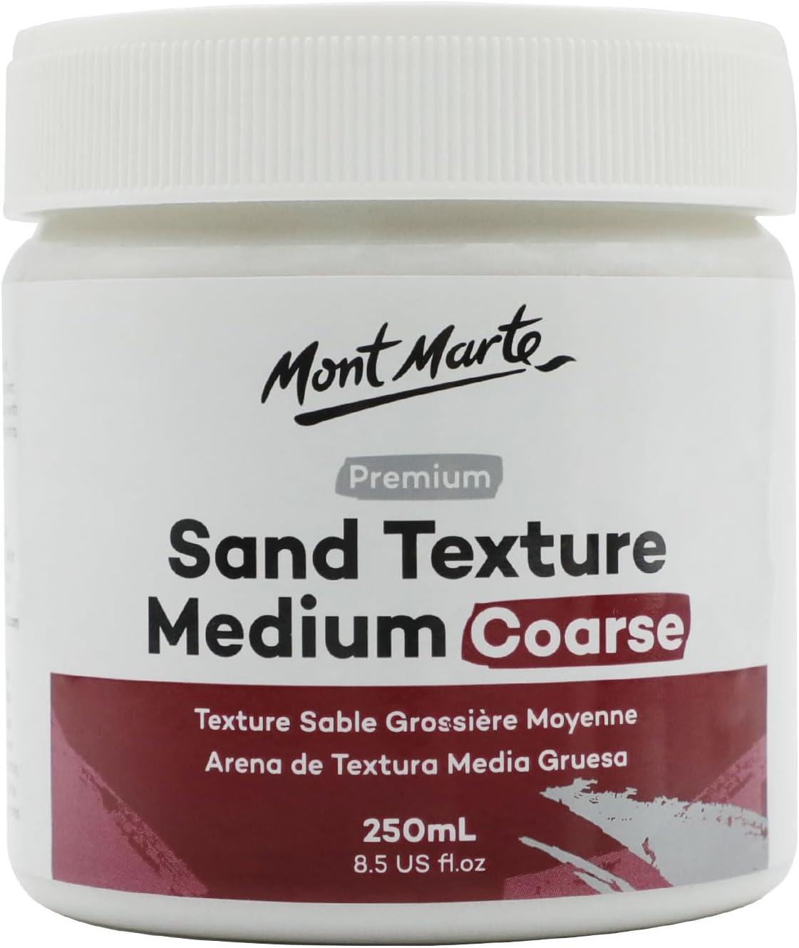 MONT MARTE Sand Texture Medium Coarse Premium 250ml (8.5 US fl.oz), Sand Texture Paint Medium for Acrylics, Create Special Effects in Acrylic and Oil Paintings
