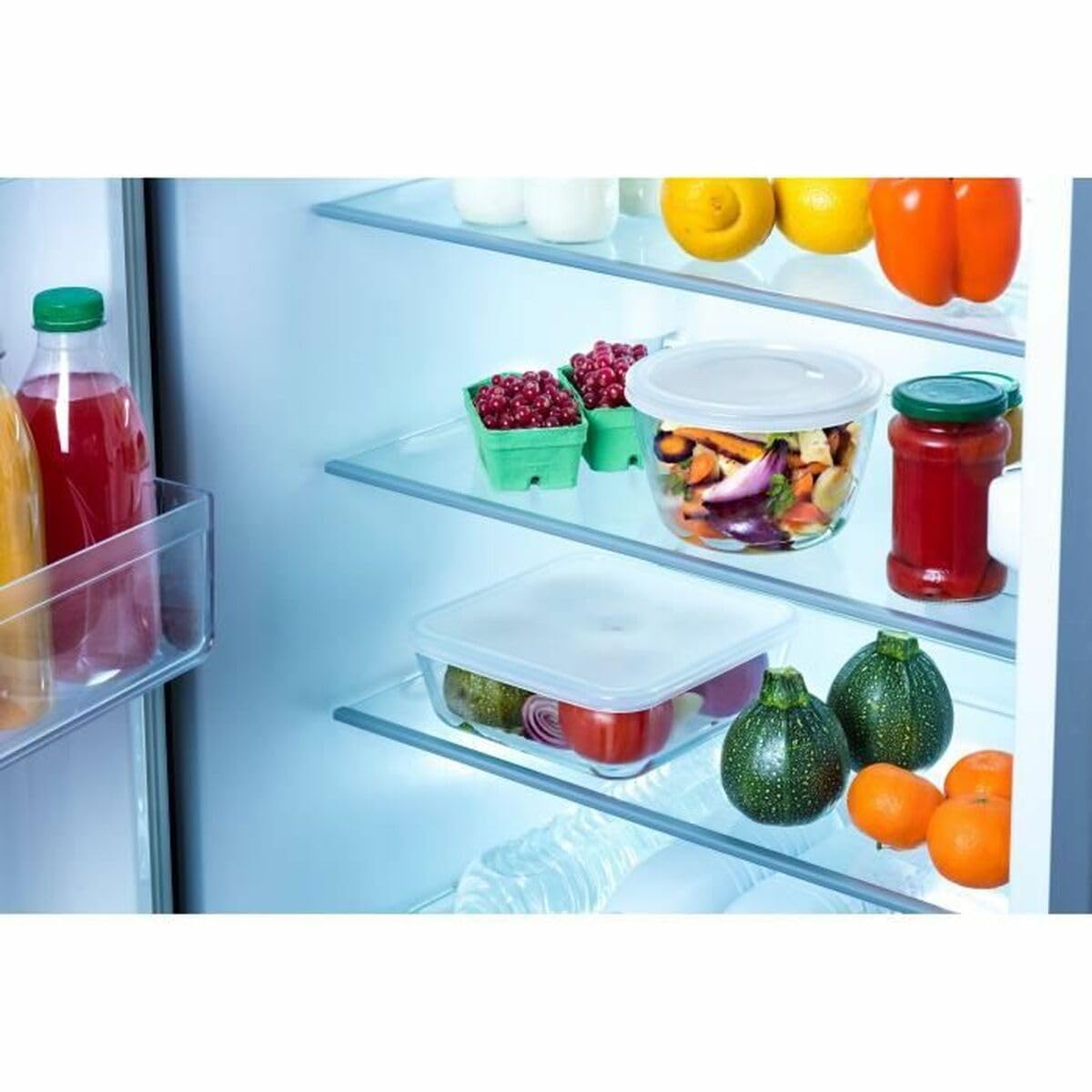 Pyrex® Cook & Freeze - Juego de 8 platos de almacenamiento de vidrio con tapas herméticas - Especial congelación - Libre de BPA