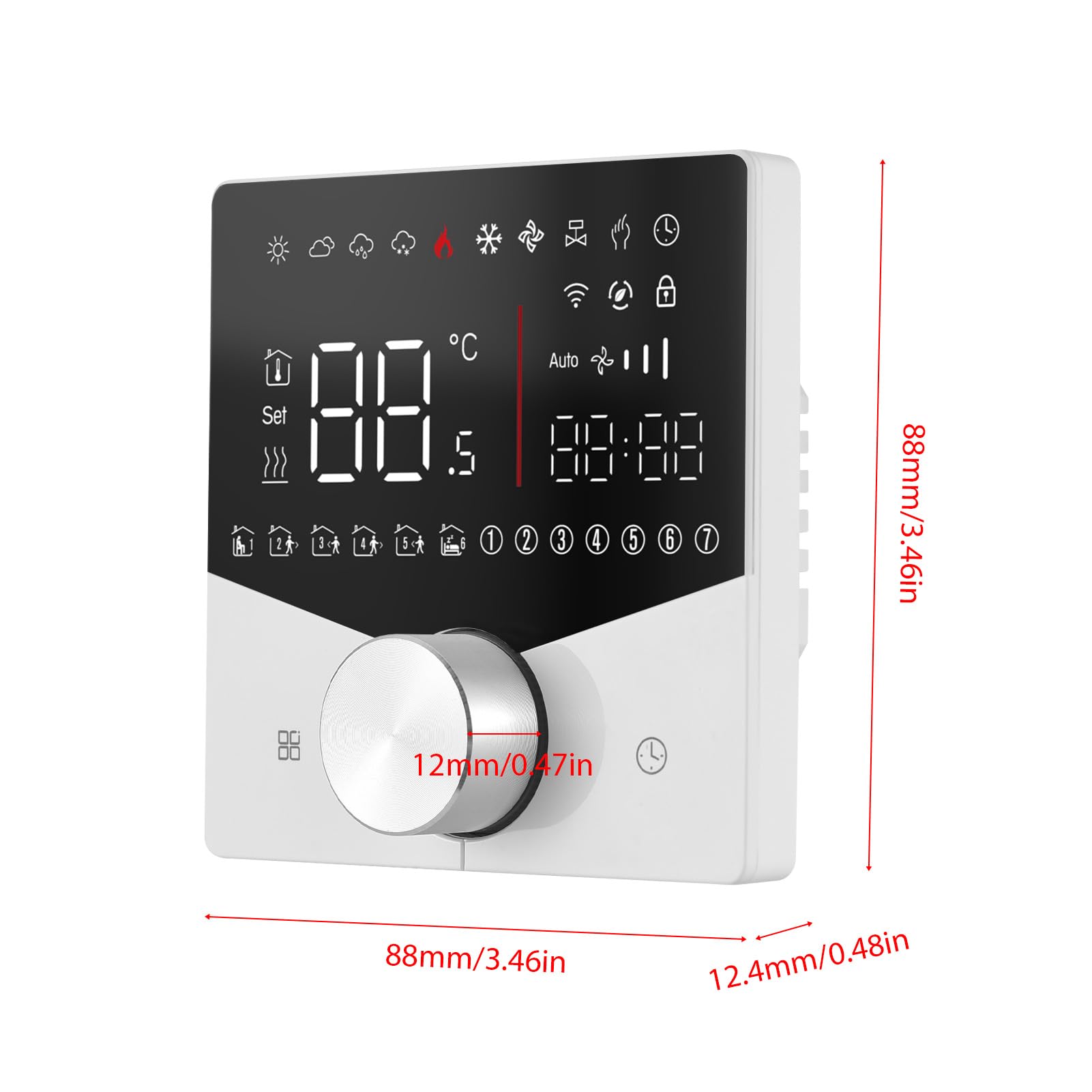 Garosa Drahtloser Matter-Thermostat, Digitaler, Programmierbarer WiFi-Thermostat mit Touchscreen und Sprachsteuerung für die Heizung zu Hause bei 41 Bis 95 Grad Fahrenheit (Elektrische Heizung)