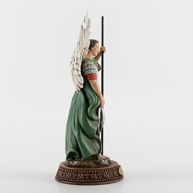Estatua San Rafael Arcángel 10.2 pulgadas Resina Pintada a Mano DevotedWalls miniatura 3
