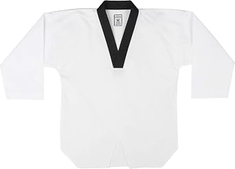 Taekwondo Premium Basic Dobok Uniform | White & Black