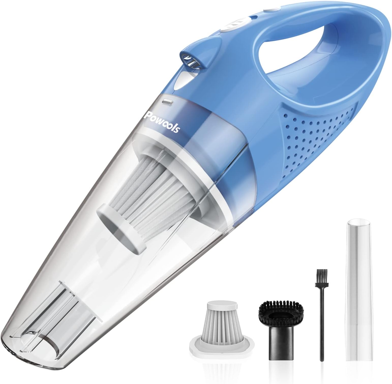 Powools Car Vacuum Cordless Rechargeable - Handheld Vacuum Cleaner by VacLife High Power with Fast Cahrge Tech, Portable Vacuum with Large-Capacity Battery, Handheld Vac, Blue (PL8189)