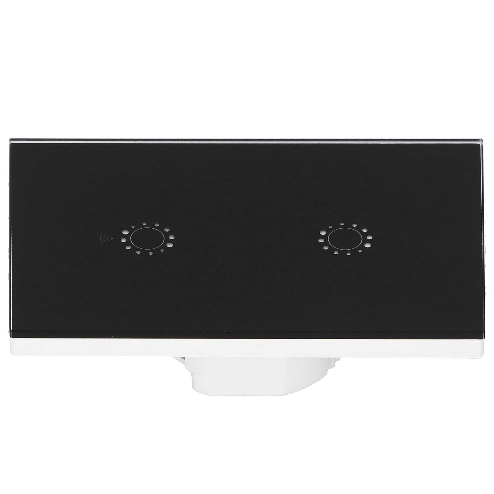 Inteligentny włącznik światła LED Wall Touch 2-krotny dla Alexa Inteligentna kontrola aplikacji głosowej AC 95-250 V (Czarna osłona 2-kierunkowa (2031008))