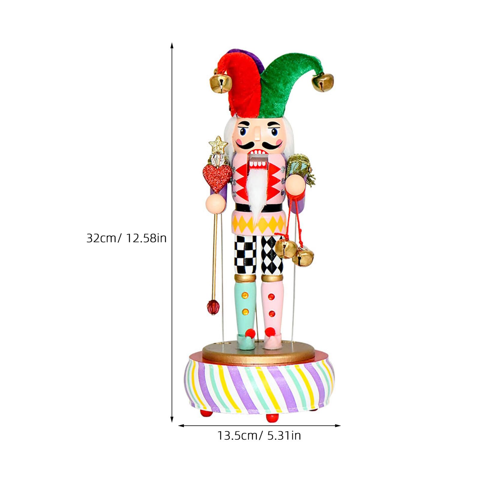 Weihnachts Nussknacker Spieluhr Kompakte Tischdekoration mit Clown Design Handgefertigte Musikalische Nussknacker Figur für Festliche Weihnachtsstimmung