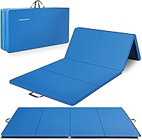 BalanceFrom 10x4 Ft 4-Panel Folding Gymnastics Mat 2-Inch Thick Non-Slip Pad for Yoga Tumbling Martial Arts Home Gym