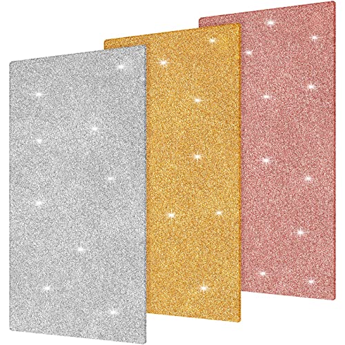 Amyhill 3pcs Glitter Acrylic Sheets 1/10' Thick for Laser Cutting Colored 2.5 mm Cast Acrylic Sheets for DIY Crafts Sign, Pet Tag, Home Decor Laser 6.3 x 11.4 in Engraving Material
