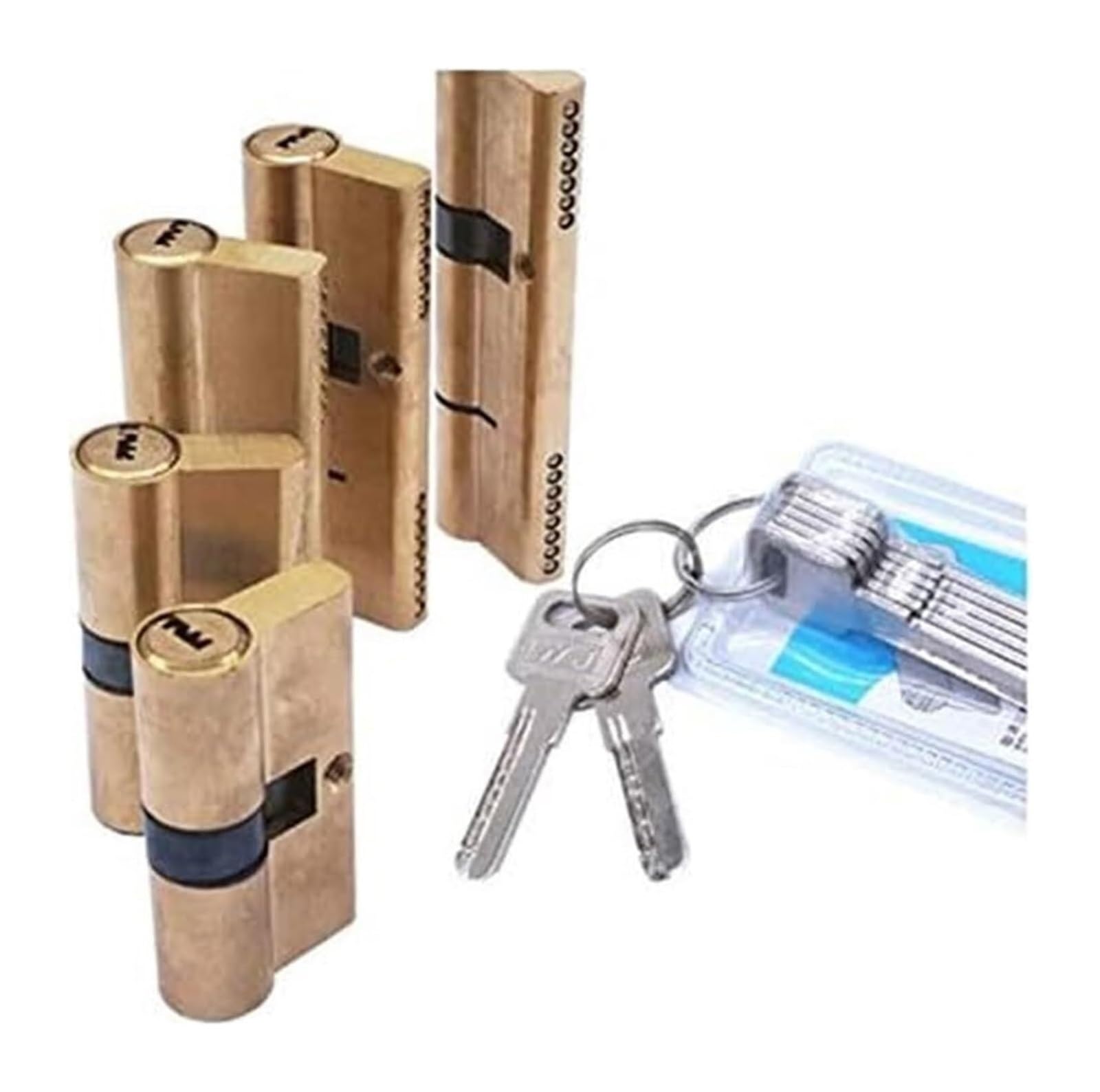 CYJAZNHH Door Lock Cylinder, AB Key Brass, Entrance Door, 60-120mm Barrel(75(32.5-42.5))