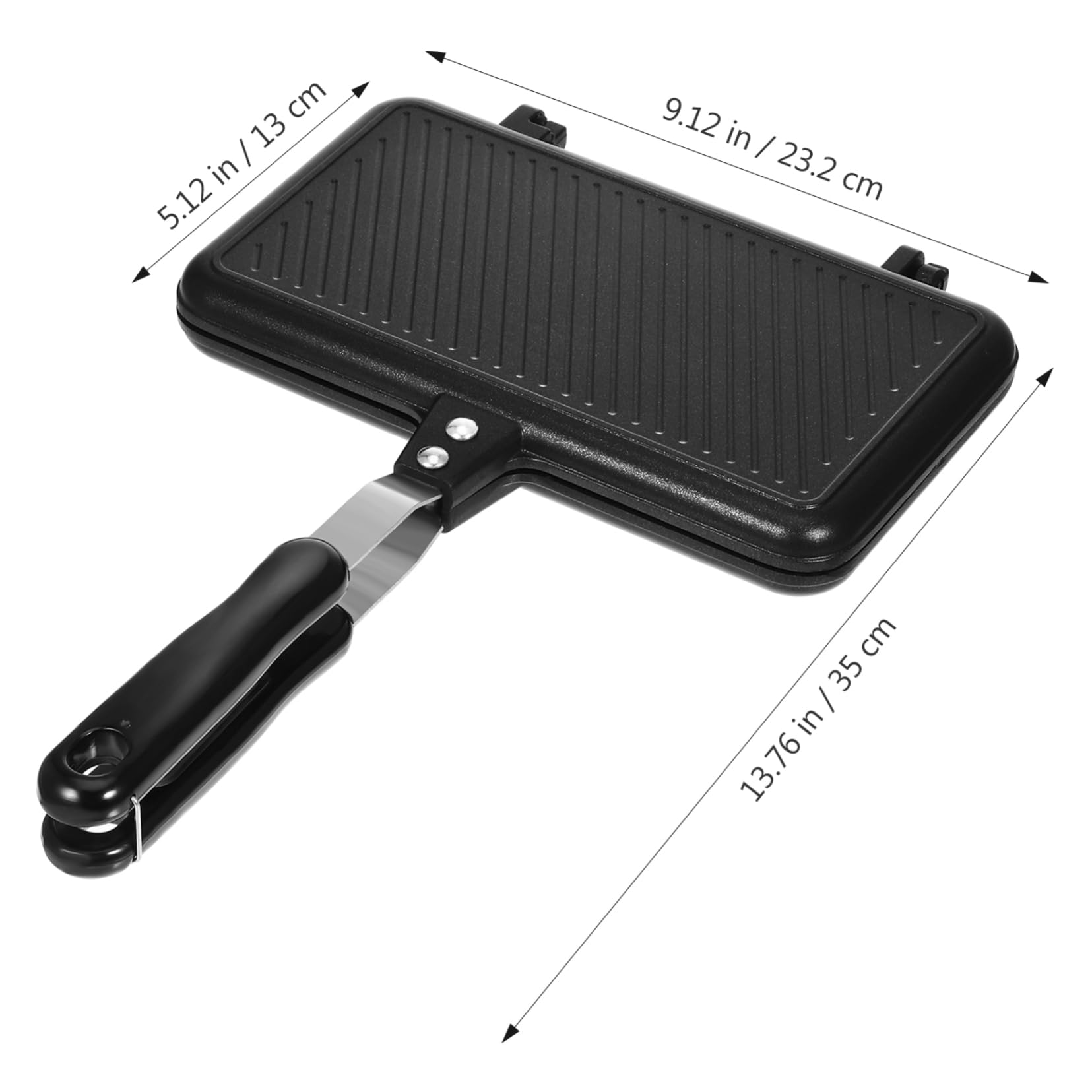 STOBAZA Nonstick Double Sided Sandwich Maker Versatile Baking Tool for Breakfast Easy to Clean Kitchen Accessory for Toast Fried Eggs and More Food Grade Nonstick Frying Pan