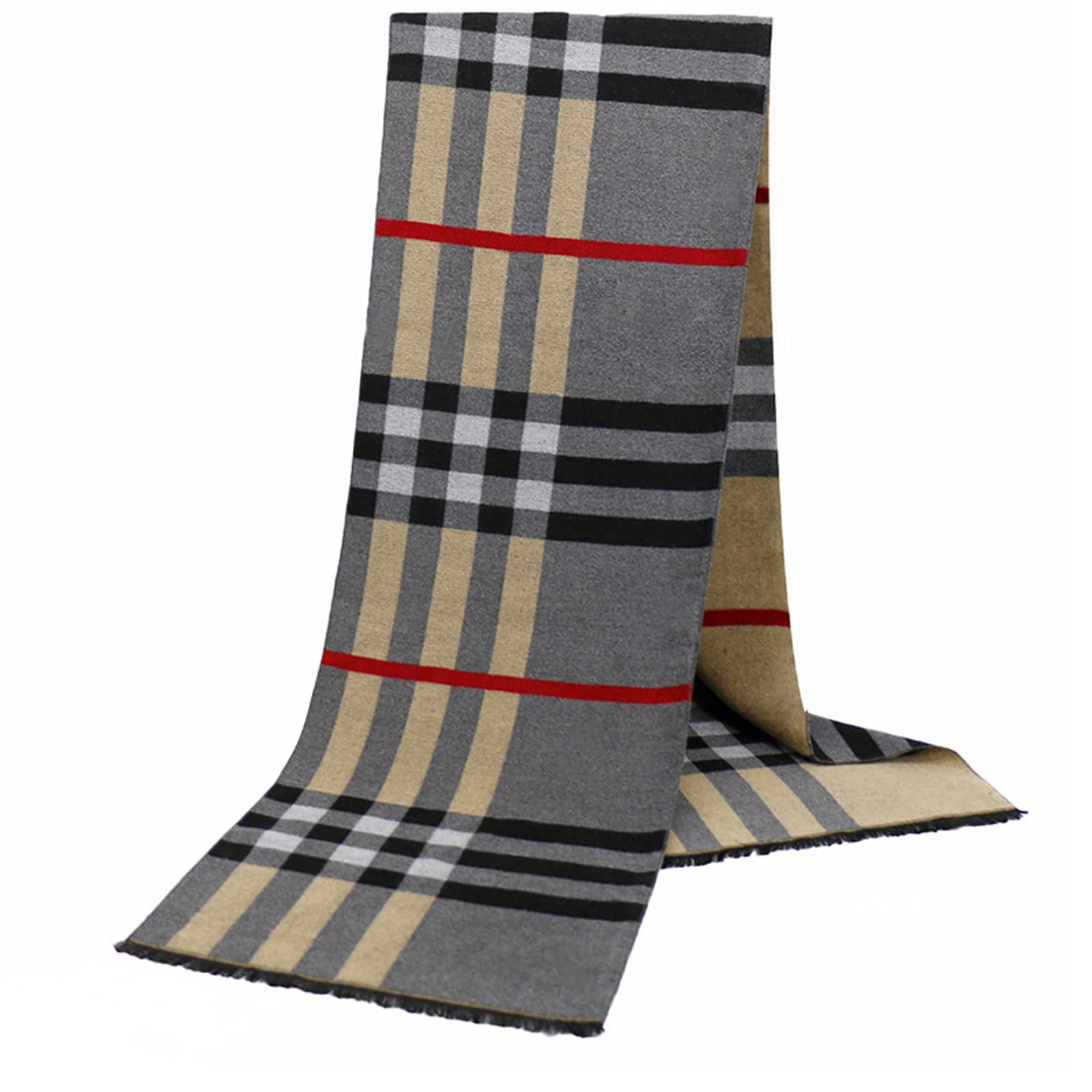 DREYOLIFEMens Super Soft Classic Cashmere Feel Winter Scarf