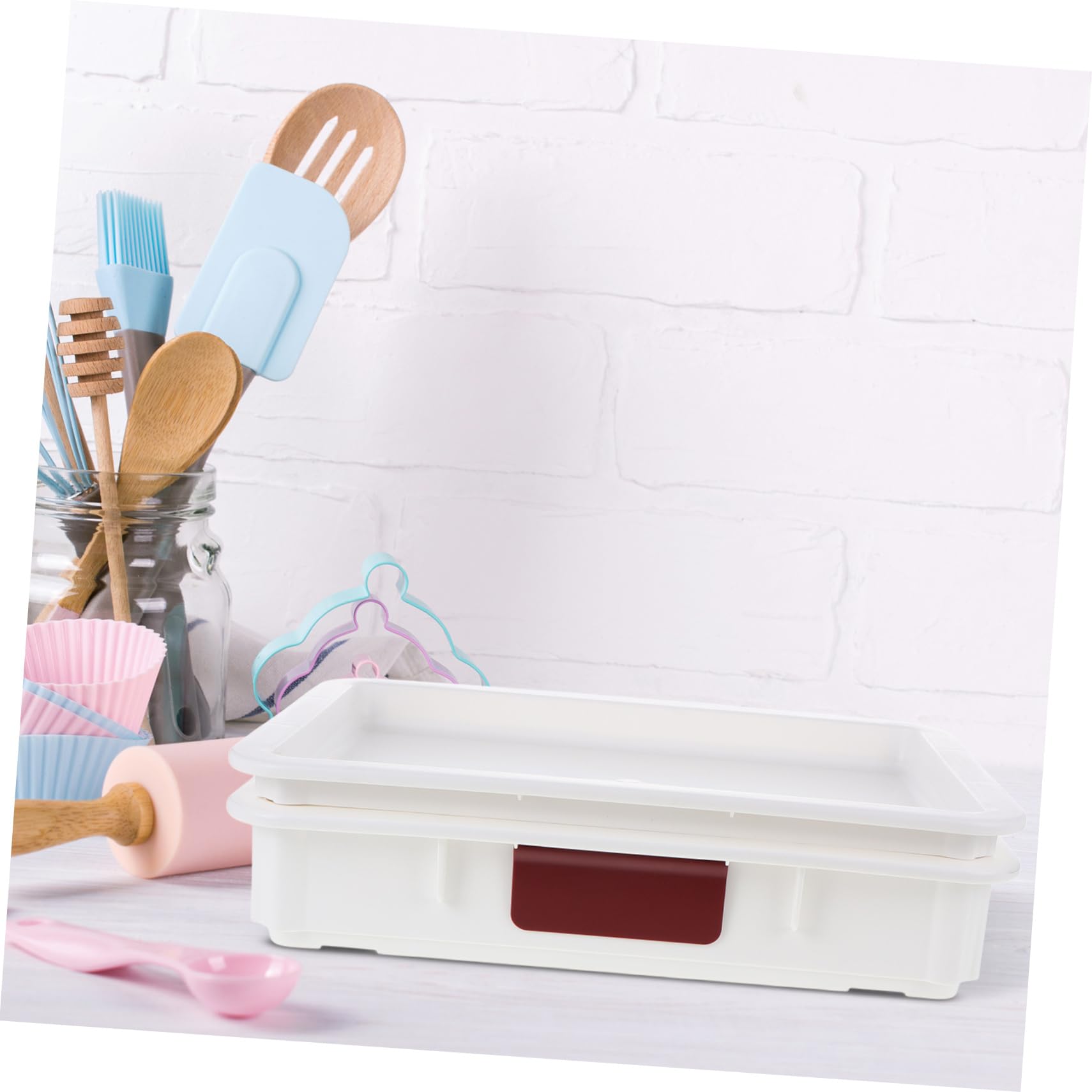 SHOWERORO Contenitore in Plastica Per Lievitazione Di Impasto Pane E Pizza Con Coperchio Bianco Impilabile Per Conservazione E Refrigerazione
