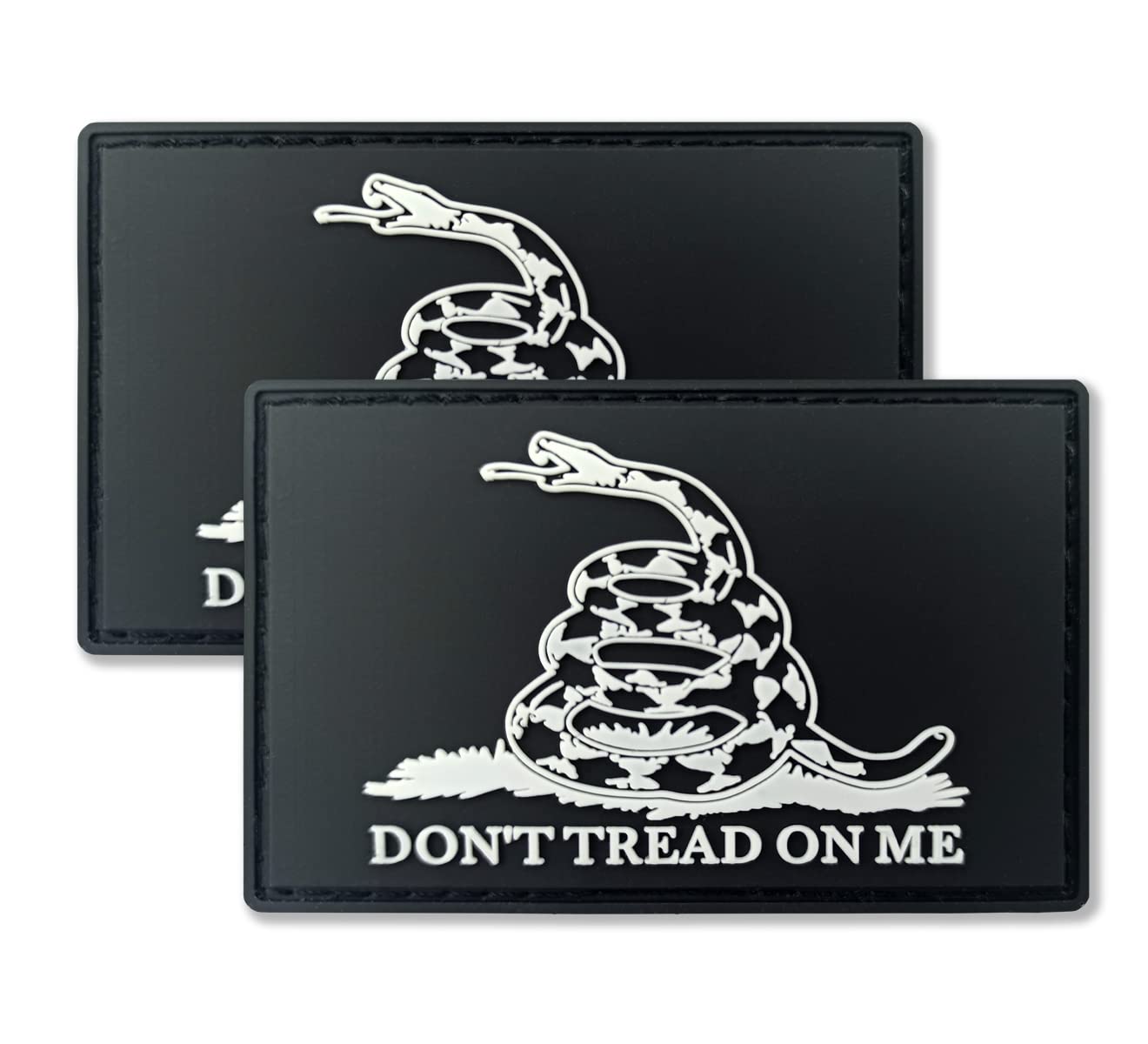 QQSD Dont Tread On Me Flag Patch Gadsden Tactical Patch - PVC Hook and Loop Fastener Patch, 2 Pack