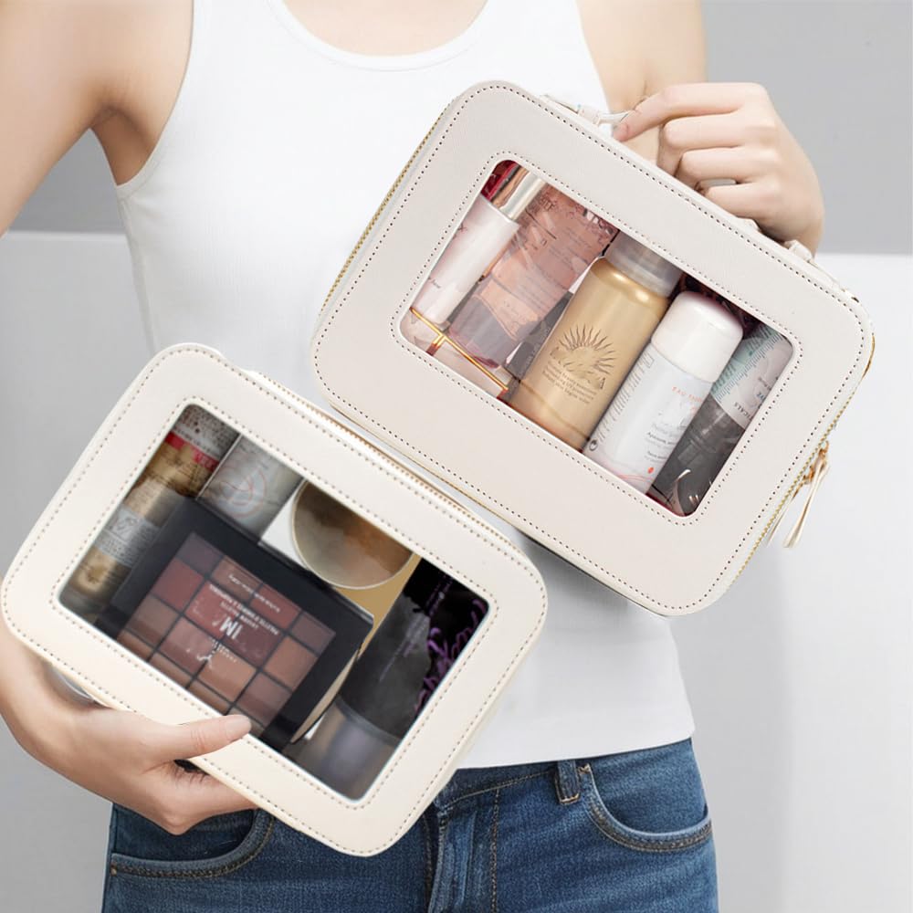 Transparentes Make-up-Taschen-Set für Damen, transparente Reise-Kosmetiktasche, tragbare Hautpflege, Kulturbeutel mit Reißverschluss, wasserdichte Make-up-Tasche, Auto-Organizer, Autozubehör für