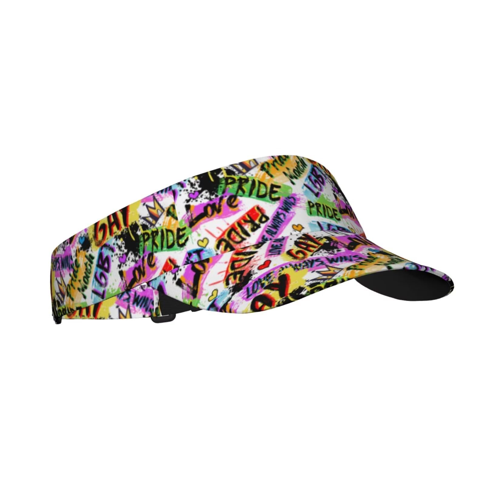 Gay Pride Sport Sun Visor Hat Adjustable LGBT Hats Summer Empty Cap Rainbow Visor Caps for Women Men