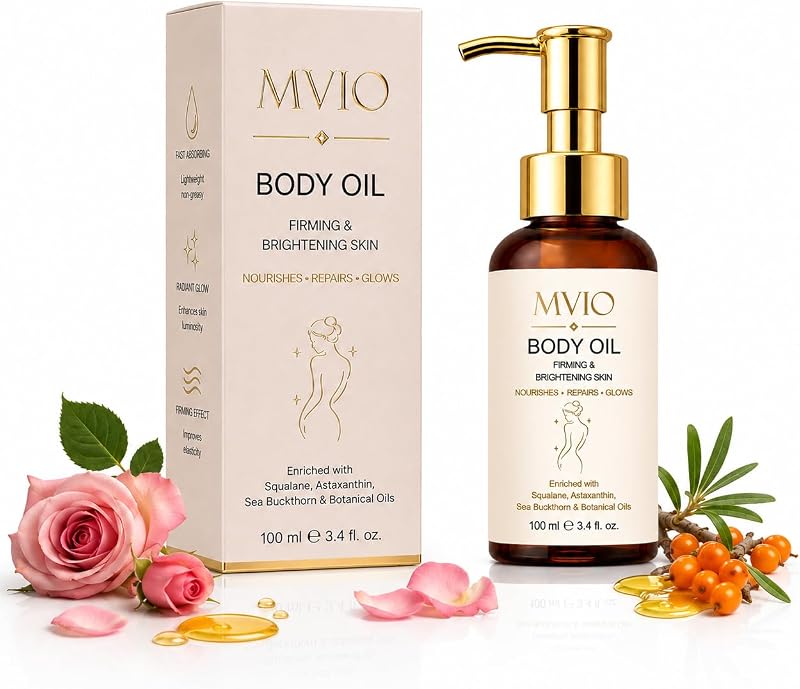 Óleo corporal MVIO com esqualano, óleo de jojoba, óleo de semente de uva e vitamina E, 100 mL