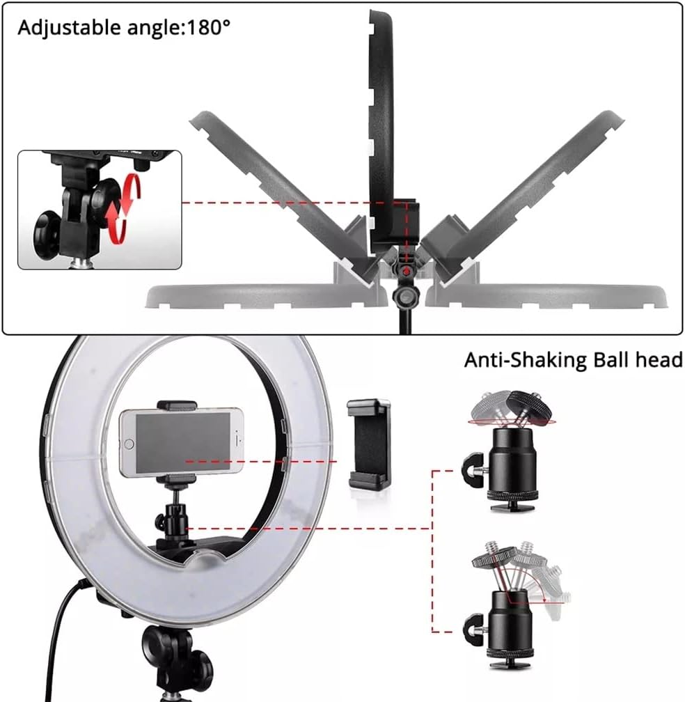 LED Light 14 Inch Dimmable Ringlight with Tripod Phone Holder for Studio Lamp Photography Photo Makeup