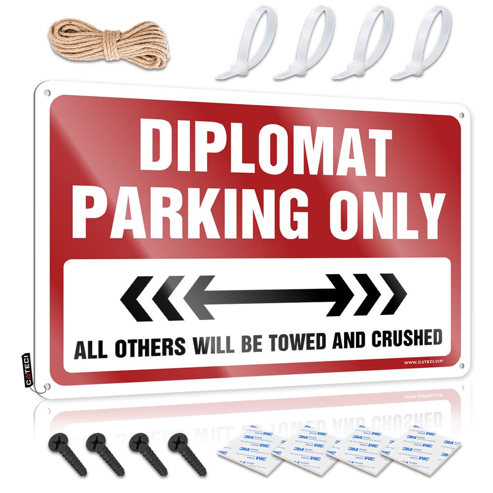 Fzfn Colour Diplomat Parking Only Outdoor Porch Decor Saloon Bar Hanging | Sleek Cool Wall Art Haves Vintage Metal Wall Decor(30X40cm)