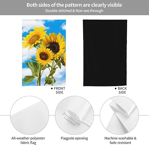 Miniatura 3 de Sunflowers Garden Flag Yellow Sunflower Blue Sky with Cloud 12x18 Inch Double Sided for Outdoor House Flag Yard Decoration