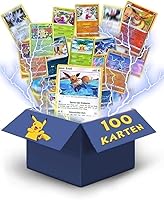 100x Pokémon Karten (Deutsch) – 75x Common/Uncommon + 5 selten Holographische Karten + 20x Energiekarten – Zufällige Auswahl + Heartglobal® Versandschutz