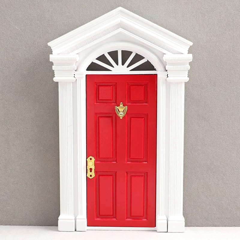 AirAds Dollhouse 1/12 Dollhouse Miniatures Federal Revival Front Door Wood Door Red Door