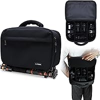 LTGEM Waterproof DSLR Camera Sling Bag for Canon Sony Nikon, Double-Sided Opening, 6 Custom Dividers, Tripod Strap - Travel Ready (Black)