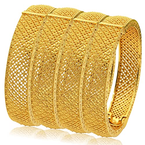 Indian Bollywood Ladies Gold Bangles Dubai Exotic 24K Gold Plated Bridal Wedding Prom Jewelry