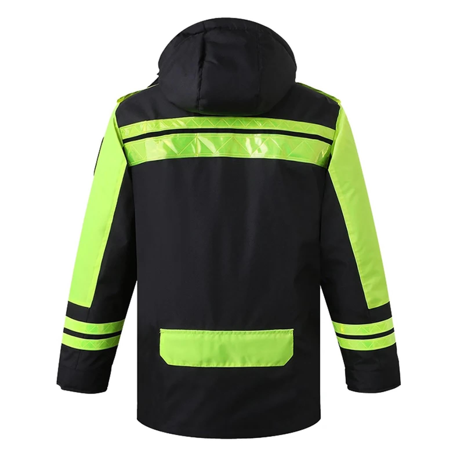 Baoblaze Chaqueta de seguridad de invierno, chubasquero cálido con forro desmontable, chaqueta de trabajo reflectante, abrigo de construcción para bicicleta de, l