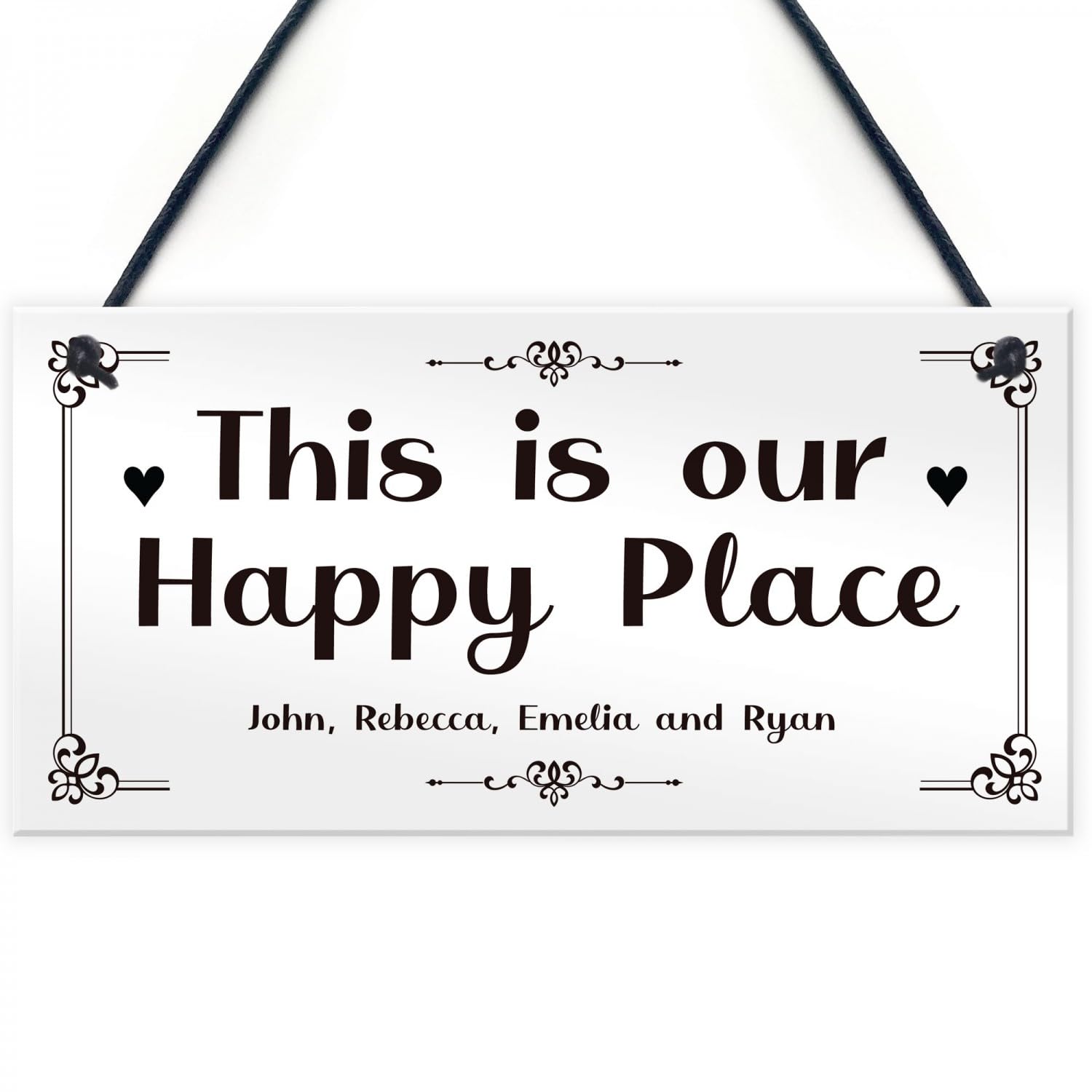 Signs Plaques Our Happy Place Personalised Home Gift For Family New Home Gift House Decor
