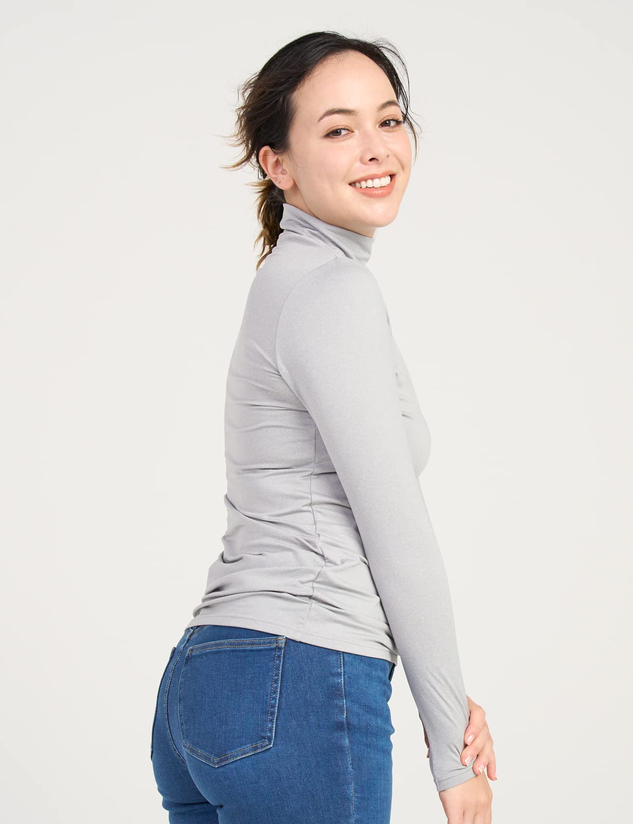 LAPASA Donna Maglia Termica Collo a Lupetto L87 L89 - Abbigliamento Termico Traspirante a Maniche Lunghe Fodera in Pile Strato Base