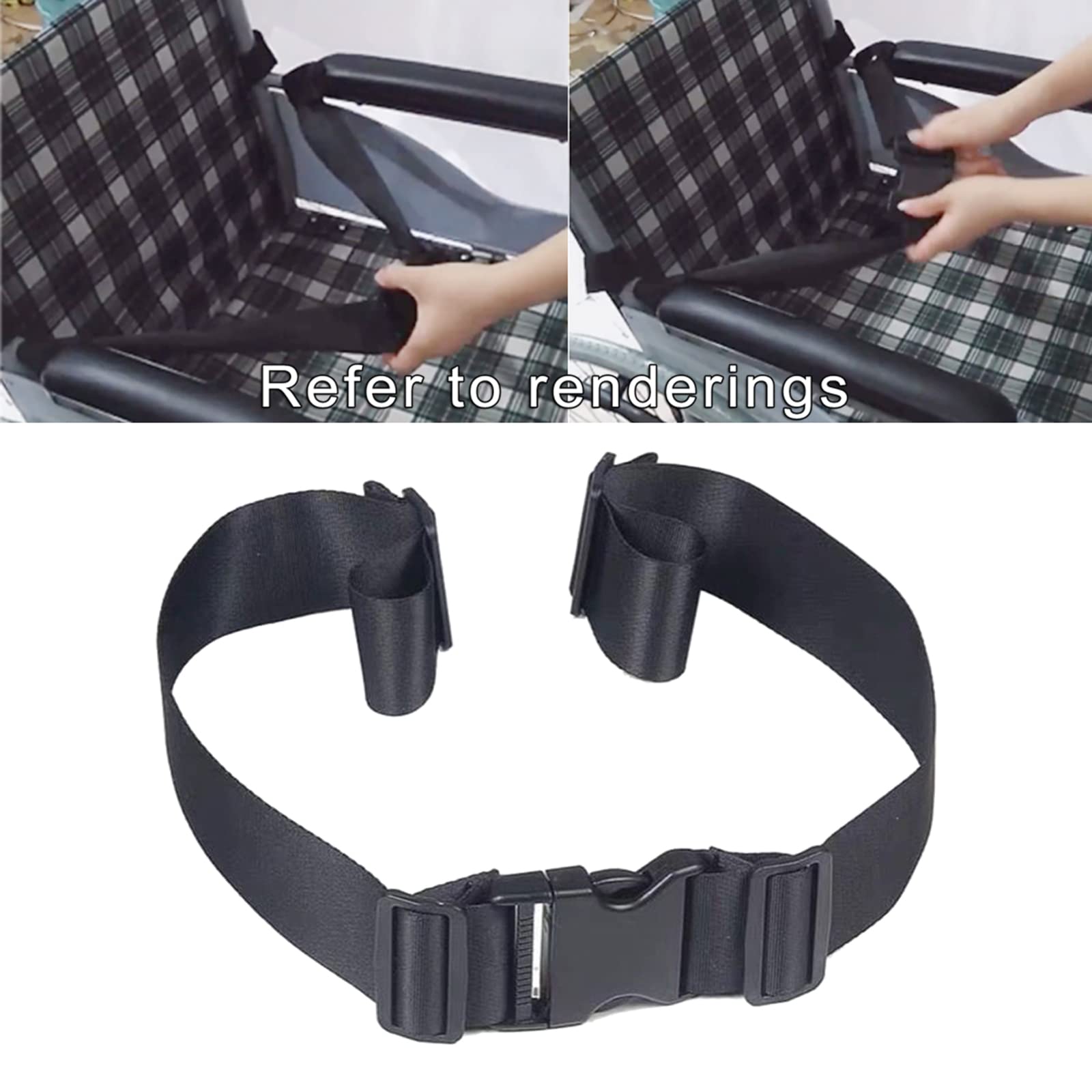 jojomis Los cinturones de seguridad duraderos para silla de ruedas se utilizan para cuidar de los pacientes, correas de arnés de cojín con hebilla de fácil liberación, ajustables