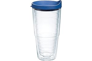 Tervis Blue Accent Clear & Colorful 24-Ounce Double Wall Tumbler with Lid