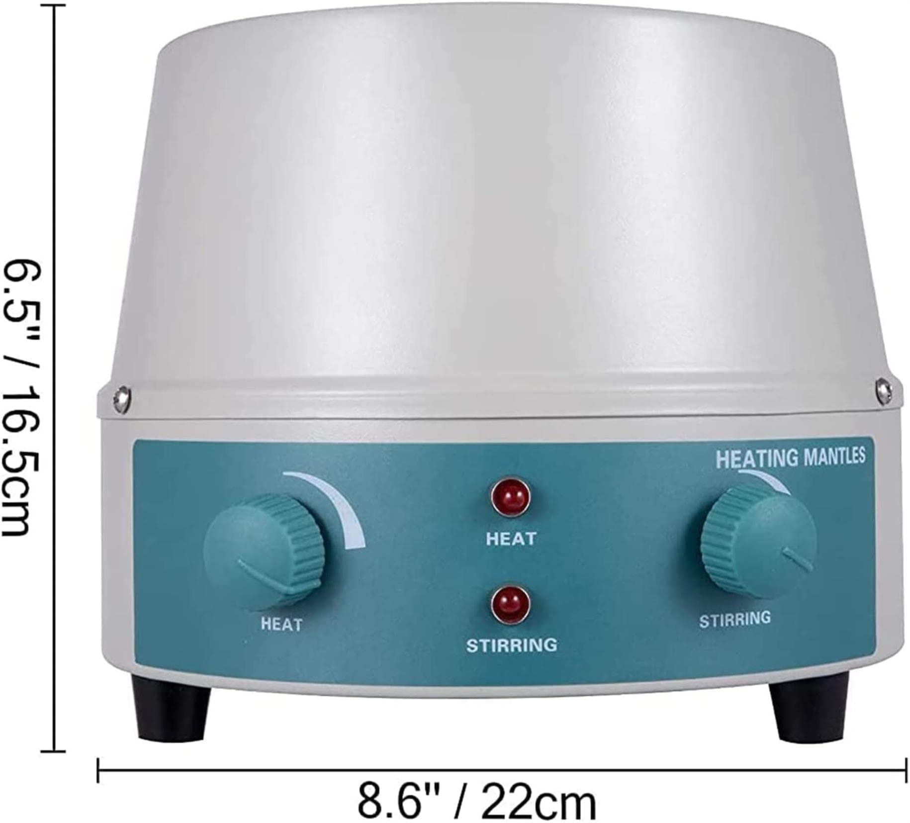 Manta Calefactora con Agitador Magnético, 500 Ml, Pantalla Digital, 250 W, 0-1600 RPM, para Matraces De Fondo Redondo para Investigación Científica.
