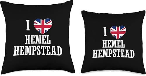 Miniatura 3 de I Love Hemel Hempstead England Union Jack Flag Heart English Throw Pillow
