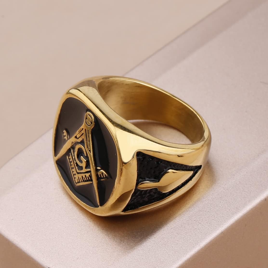 Freemason Gifts Masonic Biker Rings Masonic Master Mason Ring Freemason Signet Style Jewelry Mason Signet Band Jewelry - Image 3