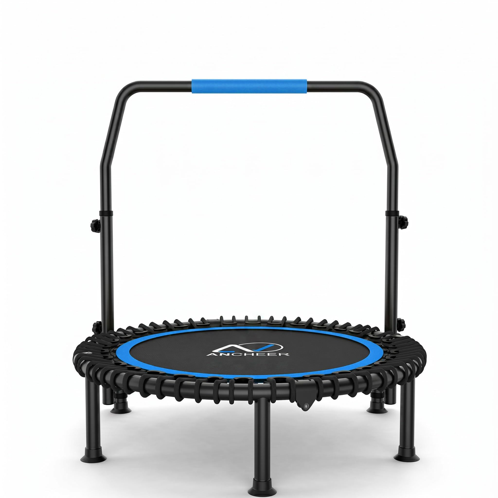 ANCHEER Rebounder Trampoline 40"/48" Bungee Rebounder with 4-Level Adjustable Handle, Max 400-450 LBS Heavy-Duty Fitness Trampoline, Waterproof UV-Resistant Indoor Outdoor Exercise Trampoline