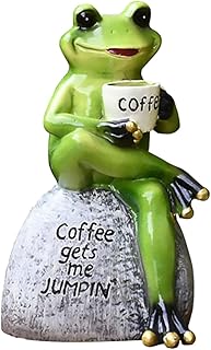 Kisangel 樹脂製カエル置物 ガーデンオーナメント 庭園装飾モデル 1個 屋外パティオやデスクトップの動物フィギュア